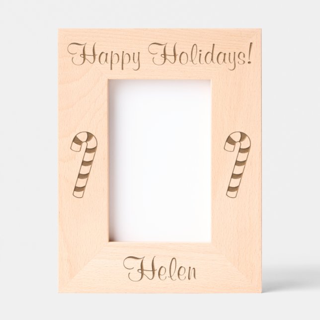 Candy Canes Christmas Holidays Laser Etched Frames (Front)