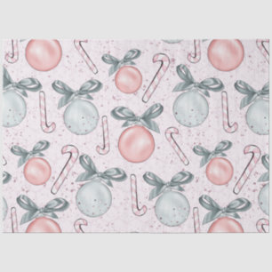 Candy Canes Christmas Ornaments Bows Christmas Tissue Paper