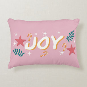 candy canes christmas pink trendy pretty feminine decorative cushion