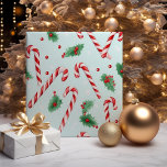 Candy Canes Christmas Teal Wrapping Paper<br><div class="desc">Transport yourself to a bygone era of festive nostalgia with our "Vintage Christmas Teddy Bears Red Wrapping Paper." This heartwarming design captures the timeless charm of classic holiday celebrations, featuring adorable teddy bears adorned in vintage Christmas attire. The rich red background sets the perfect stage for these endearing teddy bears,...</div>