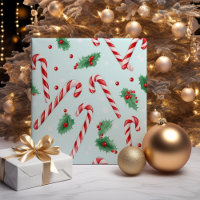 Candy Canes Christmas Teal