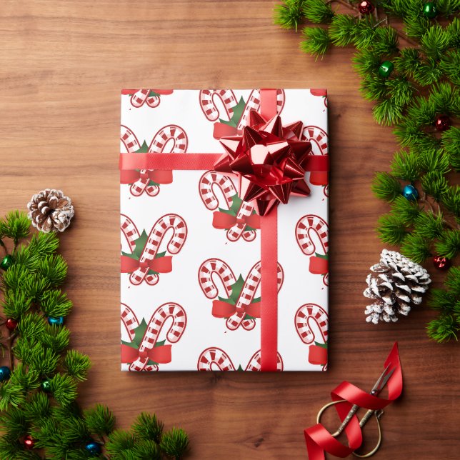 Candy canes christmas wrapping paper (Holiday Gift)