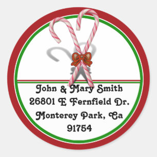 Candy Canes Classic Round Sticker
