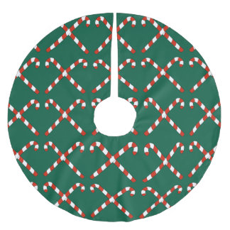 Candy Canes Crossed Brushed Polyester Tree Skirt