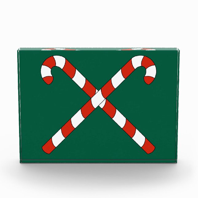 Candy Canes Crossed Photo Block (Front)