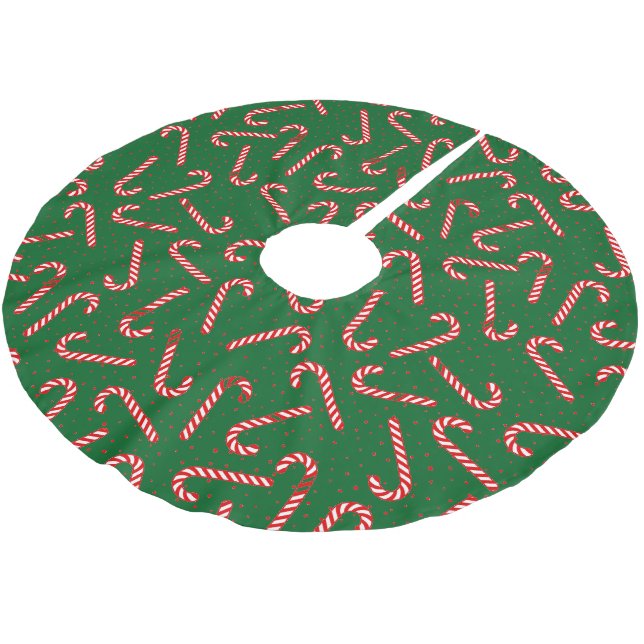  Candy Canes Design  Brushed Polyester Tree Skirt (Angled)