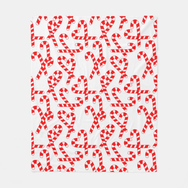 Candy Canes  Fleece Blanket (Front)