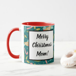 Candy Canes Holly Pine Boughs Birds Mug