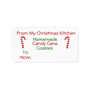 Candy Canes Homemade Christmas Food Gift Labels