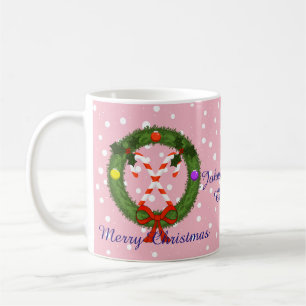 Candy Canes in Wreath Christmas Mug