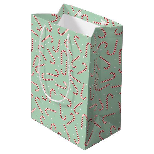 Candy Canes Medium Gift Bag (Back Angled)