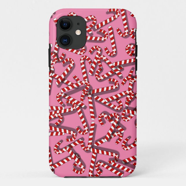 Candy Canes on Pink Christmas Custom iphone 5 Case (Back)