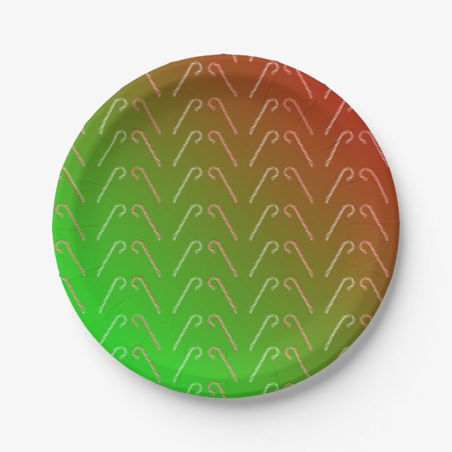 Candy Canes Paper Plate (Front)