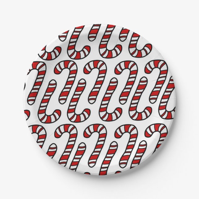 Candy Canes Paper Plate (Front)