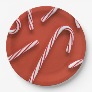 Candy Canes Paper Plate