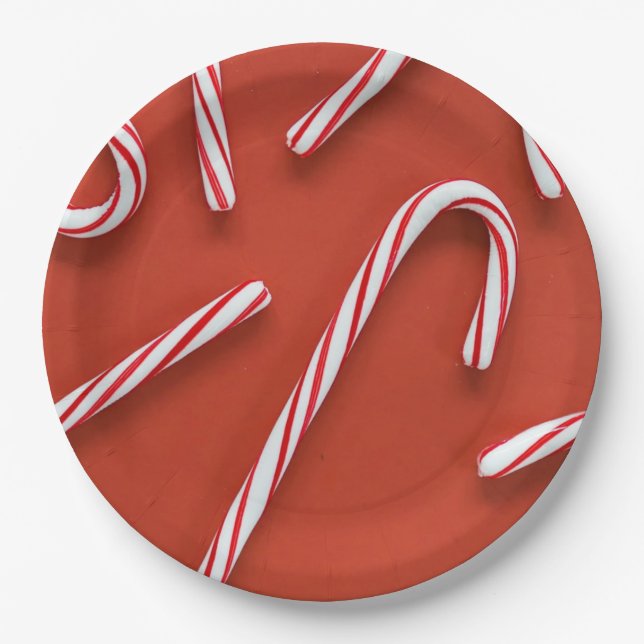 Candy Canes Paper Plate (Front)