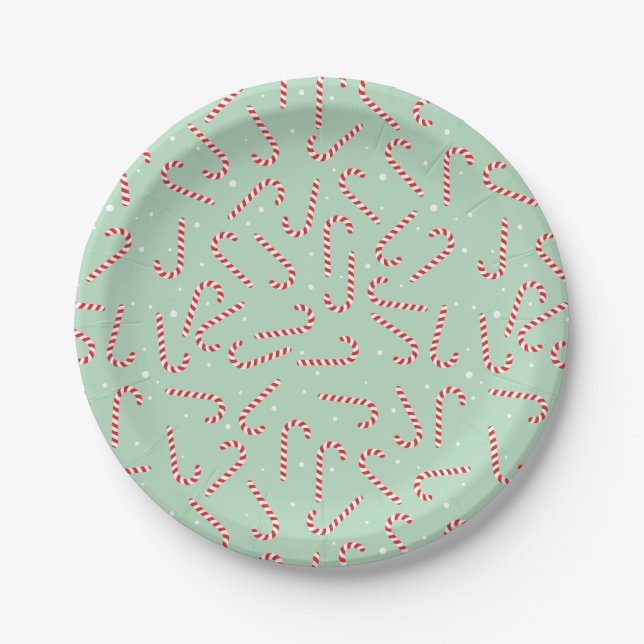 Candy Canes Paper Plate (Front)