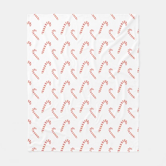 Candy Canes Pattern Fleece Blanket (Front)