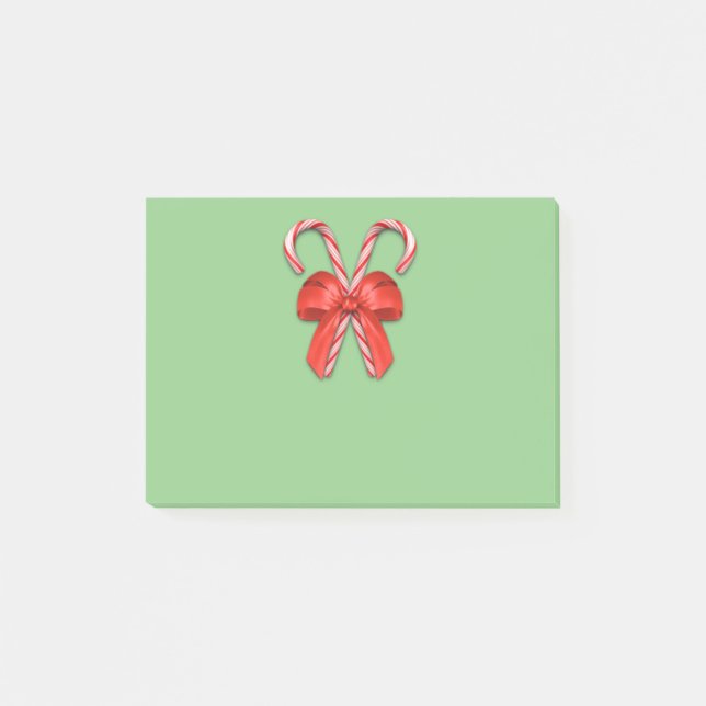 Candy Canes Red Bow Post-it Notes (Front)