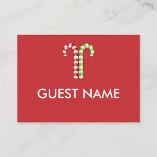 Candy Canes red green Dinner Place Card