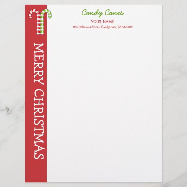 Candy Canes red green Letterhead (Front)