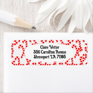 Candy Canes  Return Address Label