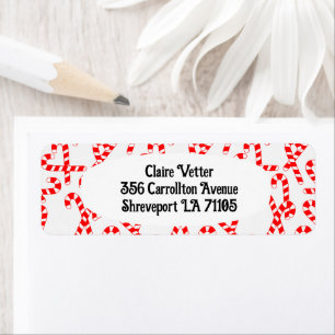 Candy Canes  Return Address Label