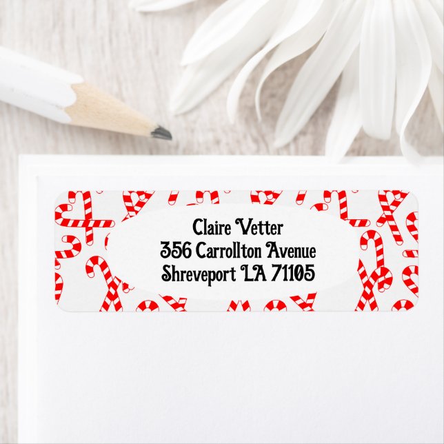 Candy Canes  Return Address Label (Insitu)