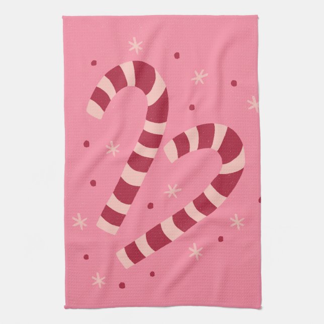Candy canes tea towel (Vertical)