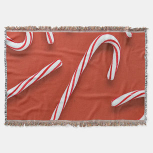 Candy Canes Throw Blanket