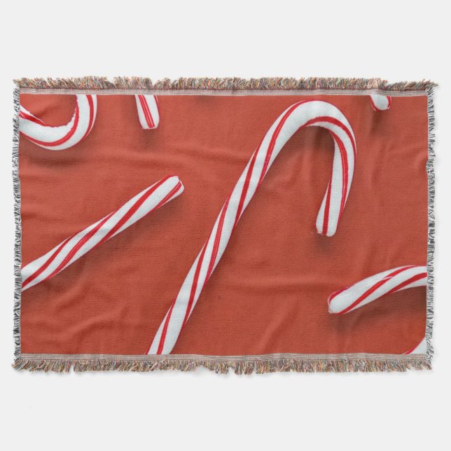 Candy Canes Throw Blanket (Front)
