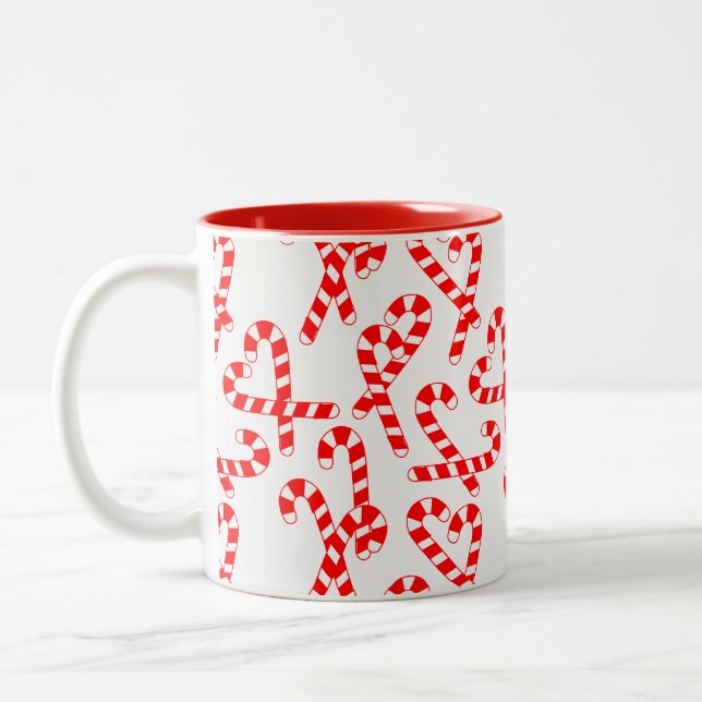 Candy Canes  Two-Tone Coffee Mug (Left)