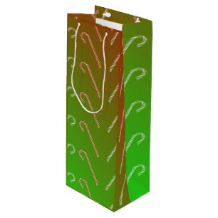 Candy Canes Wine Gift Bag
