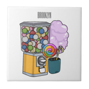 Candy cartoon illustration ceramic tile