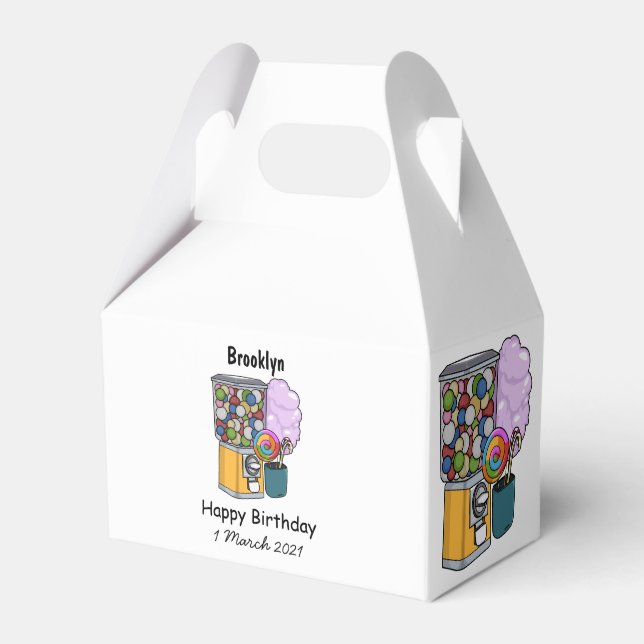 Candy cartoon illustration  favour box (Front Side)