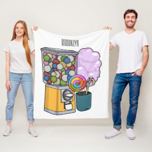 Candy cartoon illustration fleece blanket