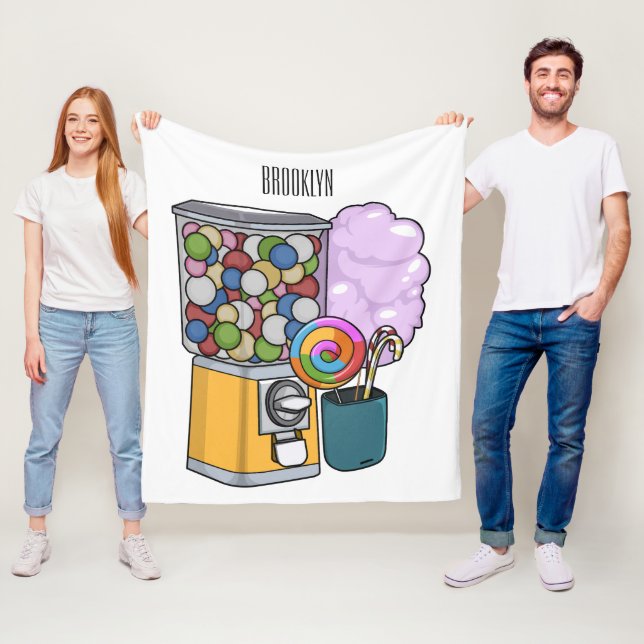 Candy cartoon illustration  fleece blanket (In Situ)