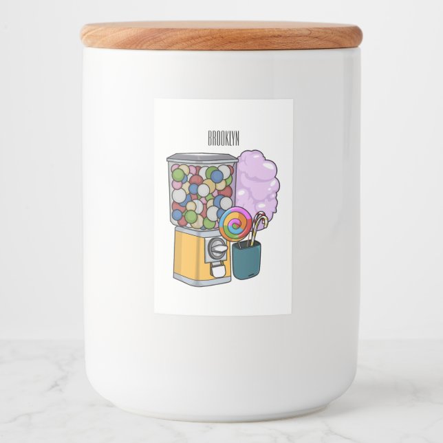 Candy cartoon illustration food label (Front)