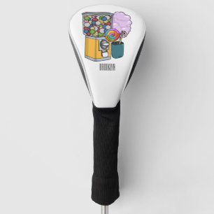 Candy cartoon illustration golf head cover