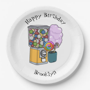 Candy cartoon illustration  paper plate