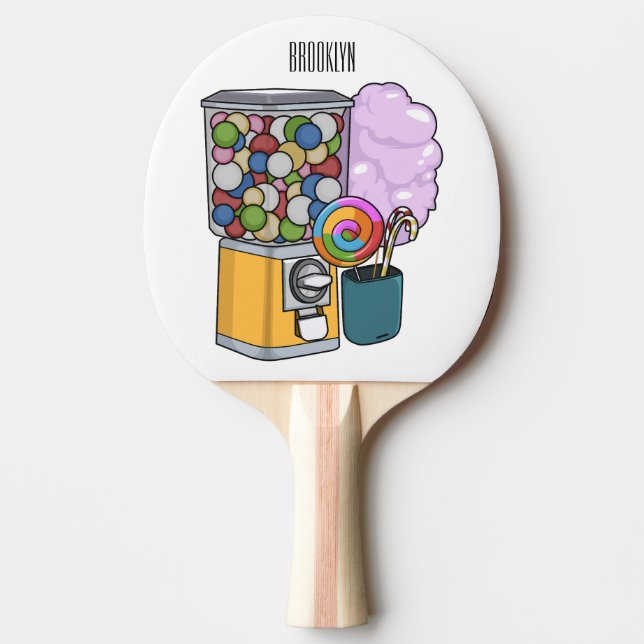 Candy cartoon illustration  ping pong paddle (Front)