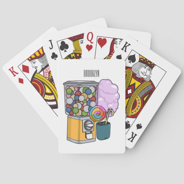 Candy cartoon illustration   playing cards (Back)