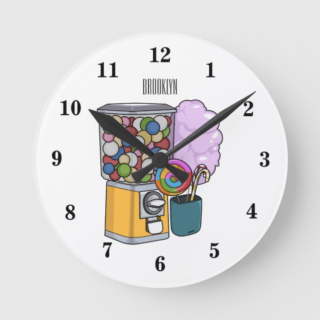 Candy cartoon illustration round clock (Front)