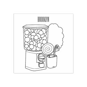 Candy cartoon illustration rubber stamp