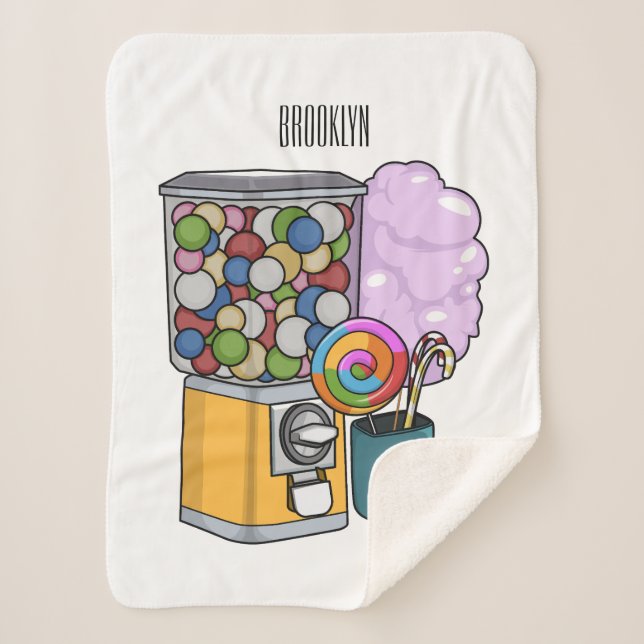 Candy cartoon illustration sherpa blanket (Front)