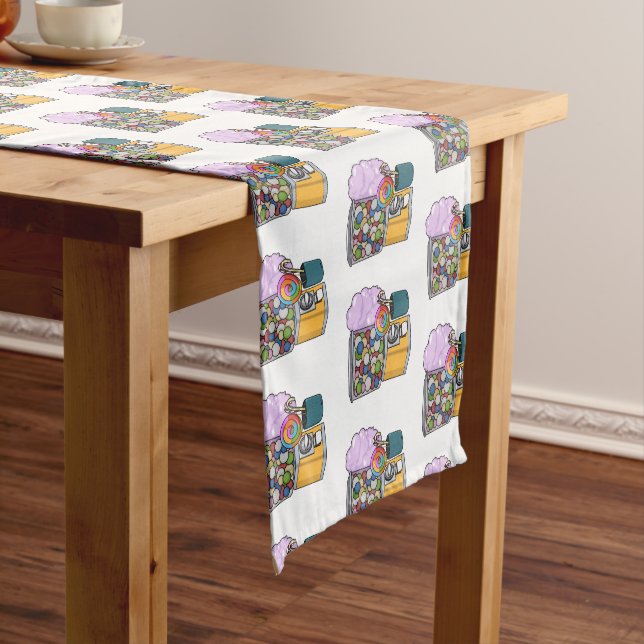 Candy cartoon illustration short table runner (In Situ)