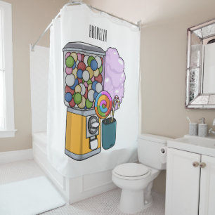 Candy cartoon illustration shower curtain
