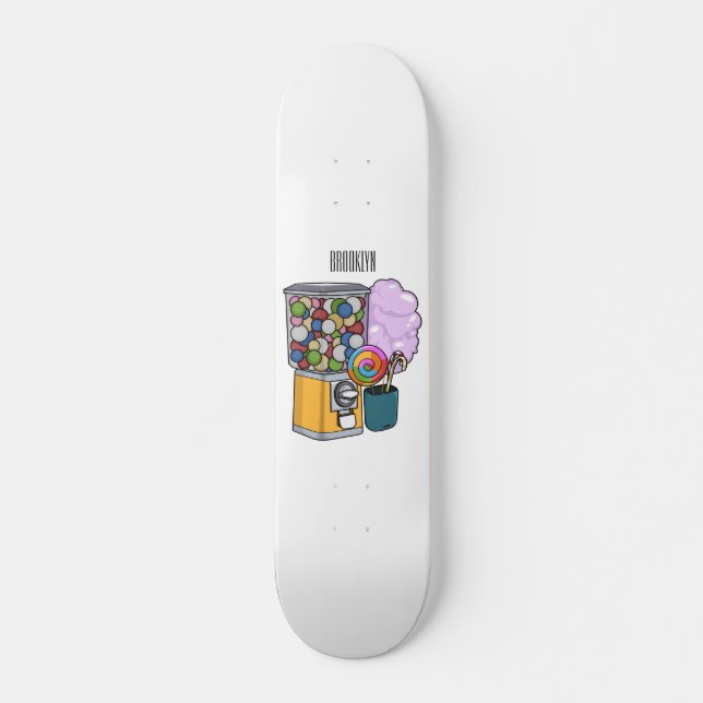 Candy cartoon illustration  skateboard (Front)