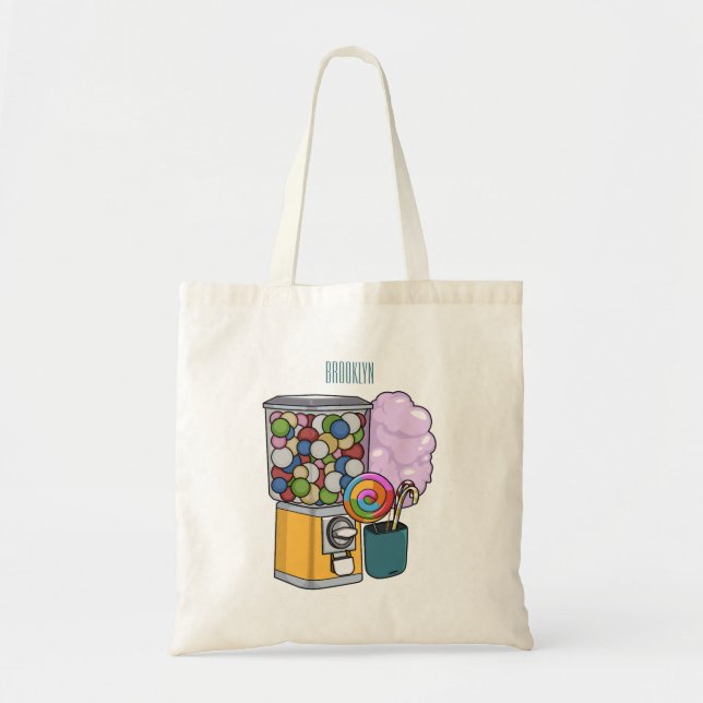 Candy cartoon illustration tote bag (Front)