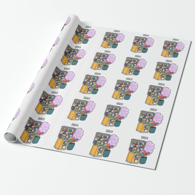 Candy cartoon illustration   wrapping paper (Unrolled)